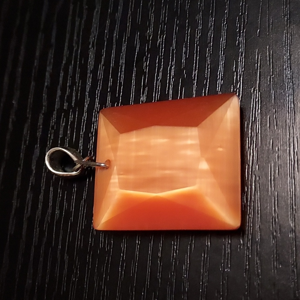 Vintage peach or salmon pendant lucite acrylic